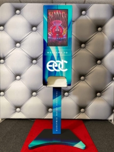 ad kiosk hand sanitizer display edc