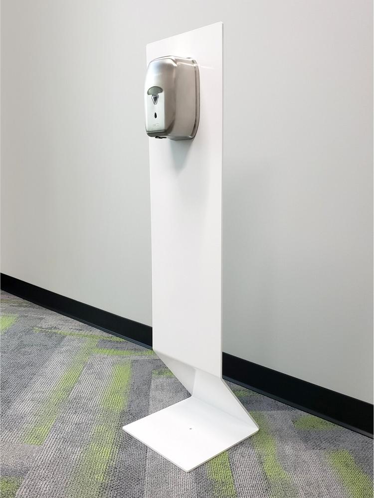 sleek branded hand sanitizer stand