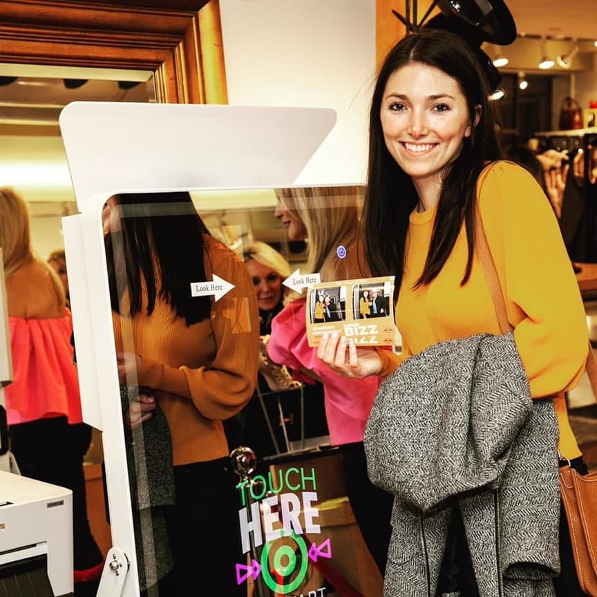 Get your client’s video testimonials in front of your photo booth.
