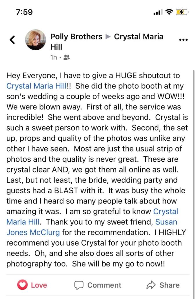 Crystal's first client 