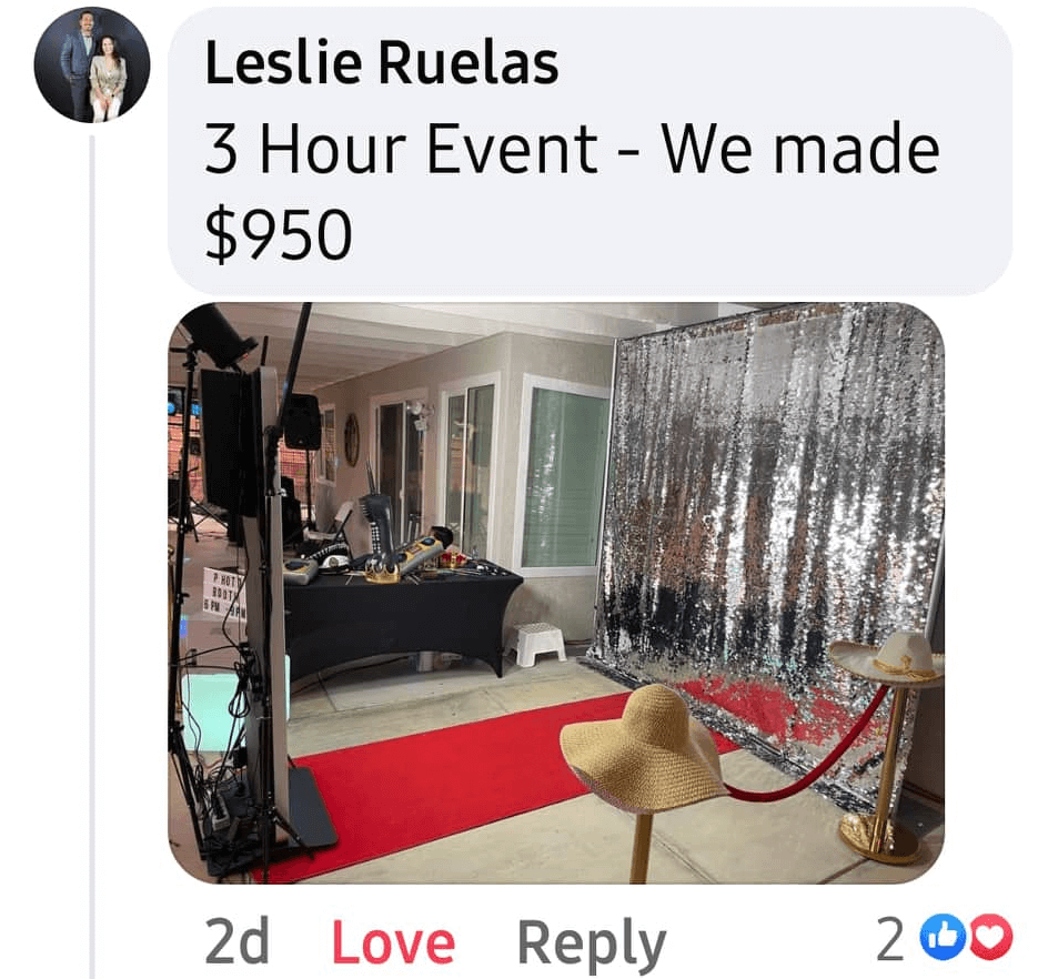 leslie made money from his photo booth leslie made money from his photo booth