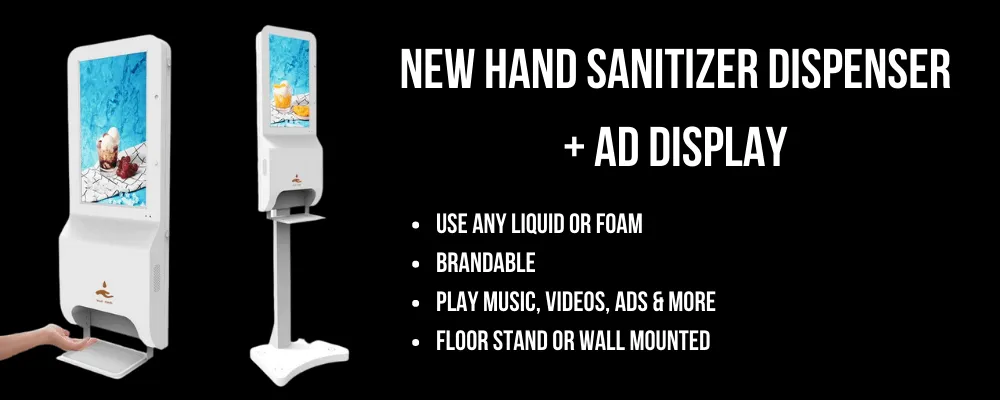 Hand Sanitizer Station With Ad Display