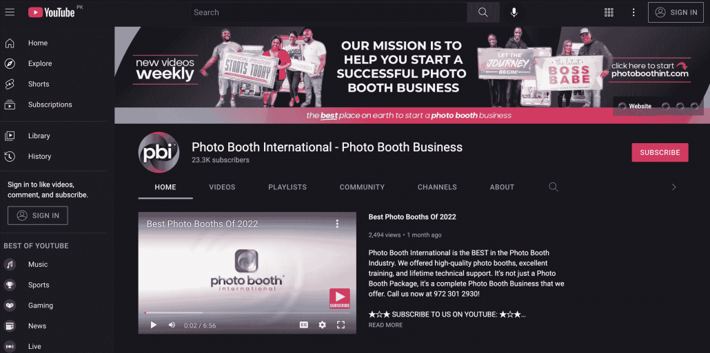 Youtube for your photo booth business