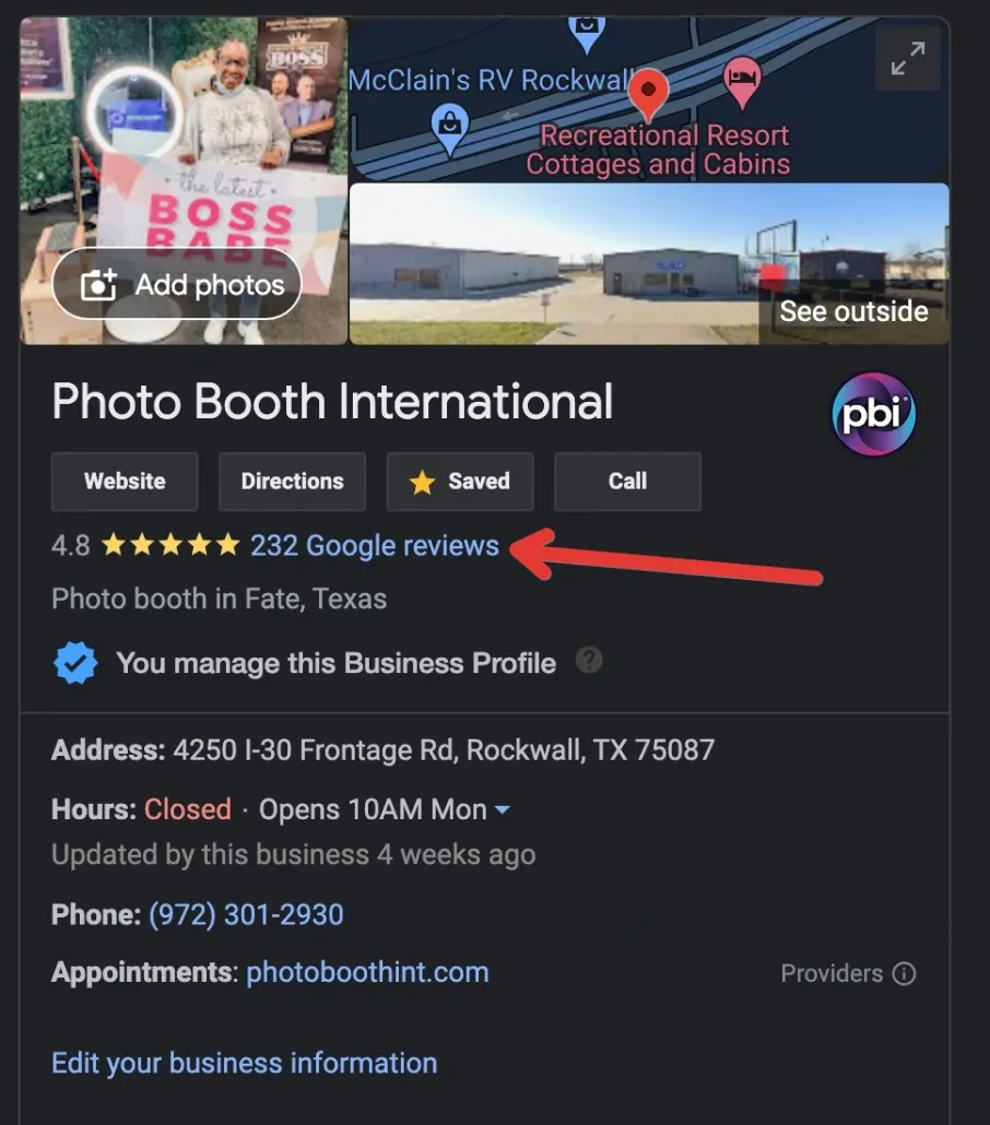 Screenshot of photo booth international - reviews 2022