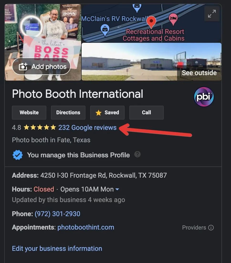 Screenshot of photo booth international - reviews 2022