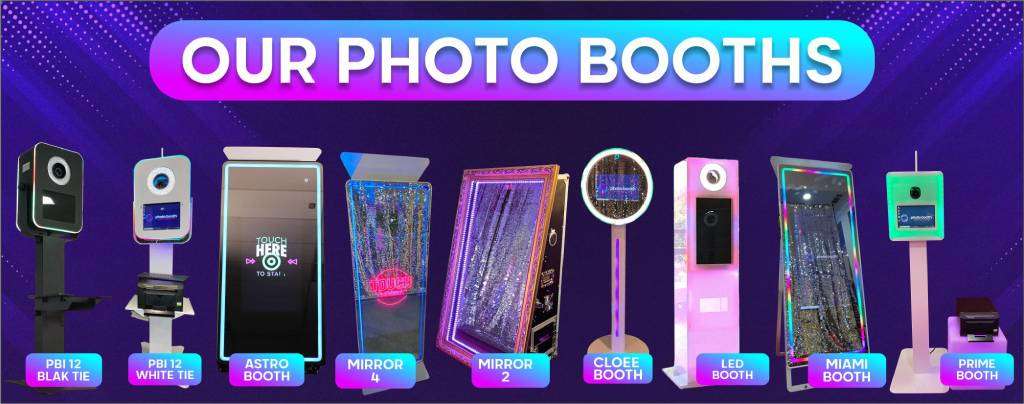 Examples of our portable photo booths for sale